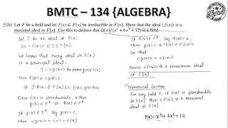 BMTC 134 Algebra Ques 5 b Solved Assignment 2025 with 100% Accuracy | BMTC 134 Solved Assignment