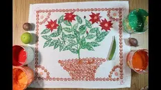 How to make Vagetable printing with potato