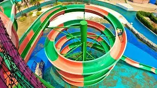 Water Slide with Multi Story Helix! Giant Aloha | West Wonder Waterpark
