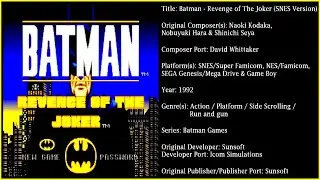 Batman: Revenge of The Joker (SNES) [Soundtrack in FULL HD & 320 KBPS]