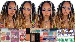 FULL FACE!!! Trying New Dollar Tree Makeup💕 LA Colors, Ioni, Cover Girl, The Creme Shop, More...
