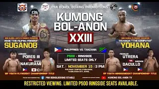 LIVE: Kumong Bol-anon XXIII (Regie Suganob Vs. Mchanja Yohana)