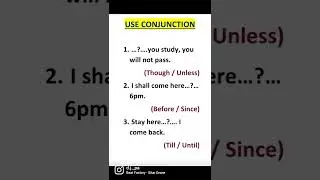 USE CONJUNCTION #ENGLISH #GRAMMAR