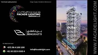 Binghatti Creek Dubai | Facade Lighting Project #dubai #facadelighting #youtube