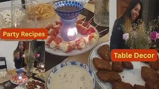 Homemade easy party food ideas😋👌How to style Dining Table for party at home🏡|  