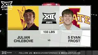 Evan Frost vs Julian Chlebove (133 lbs) - Arizona State vs Iowa State | Big 12 Wrestling Highlights