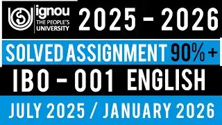 IBO 01 SOLVED ASSIGNMENT 2025-26 IN ENGLISH | IBO 01 SOLVED ASSIGNMENT 2025-26 | IBO 01
