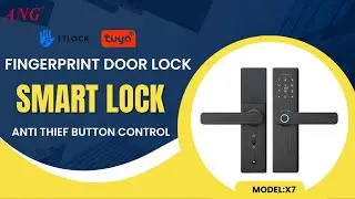 ANG Model X7 -Classic Fingerprint IC Card Tuya Ttlock App Airbnb Smart Wooden Door Lock | ANG |X7|
