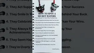 How to Spot  Secret Haters | #shorts #motivation #quotes #life #ytshorts #psychology
