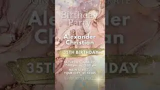 VIDEOO Digital Video Birthday Invitation Pastel Pink Women