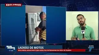Ladrão de motos preso em Olinda - Brasil Urgente PE #andrenascimento #aovivo 