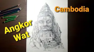 Artisticus 98 | Angkor Wat * Cambodia (2021) | Drawing 100 famous statues (45/100)