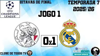 Ajax 0x1 Real Madrid - Oitavas de Final - UEFA Champions League 25/26 - JOGO 1 (PES 2021)