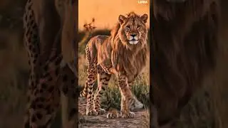Cheetah+ lion hybrid #fusion #lion #hybrid #animals #viralvideo #cheetah #shorts