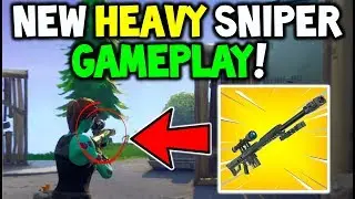 Fortnite *NEW* HEAVY SNIPER EARLY GAMEPLAY! IN BATTLE ROYALE - NEW META (STATS + Sound Effects)