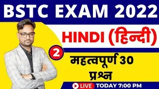 BSTC Important Questions 2022 | Hindi Model Paper-2 | BSTC Model Paper 2022 | BSTC 2022