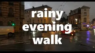 rainy evening walk | Brussels Belgium | Saint Gilles district | 4K