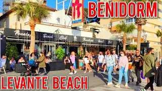 BENIDORM 🇪🇸 LEVANTE BEACH BARS January 2021 Costa Blanca Spain Walking Tour 4K