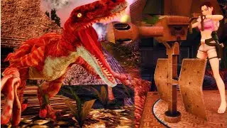 Tomb Raider 3 Remastered MODS 106: After T-Rex Lara has Turret time with dinosaurs & soldiers!