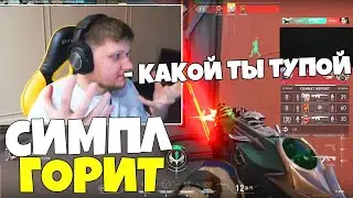 СИМПЛ ГОРИТ НА ИГРОКА В ВАЛОРАНТ S1MPLE ИГРАЕТ Valorant / НАРЕЗКА ЛУЧШИХ МОМЕНТОВ СИМПЛ CSGO