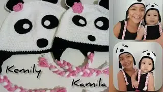 Touca ursinho panda menina croche #semprecirculo