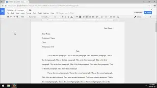 Google Docs: MLA Format Essay (2016)
