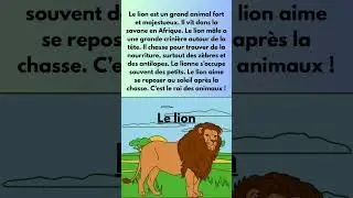 French Simple Sentences SLOW Reading for Beginners- Le lion #frenchlanguage