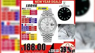 #Cronos DateJ Luxury Men Watch Stainless Steel 5 Links Bracelet PT5000 Miyota 9015 100m Water Resis