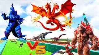 Ark Dinosaur Deathrun Vs Indoraptor Vs Spider T-rex - Ark Creature Survival Evolved