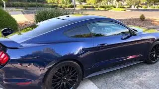 2019 Mustang GT Kona Blue in track mode