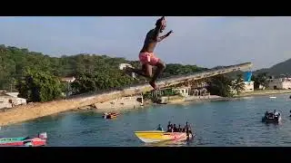 Greasy Pole Competition At Carriacou Regatta 2022.