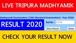Live Tripura Madhyamik Result 2020 | tbse exam result Out 2020 | Check Tripura madhyamik result 2020