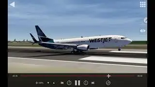 WestJet 737-800 landing Cozumel