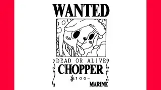 HOW TO DRAW CHOPPER WANTED POSTER - ONE PIECE