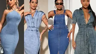 Latest Denim dresses for ladies; Elegant Denim gowns 2025