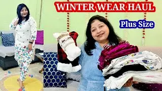 PLUS SIZE Winter Wear Tryon Haul🦋Meesho Haul🦋Velvet Suit, Tops, Cardigan, Hoodie, Pajamas & Tshirt