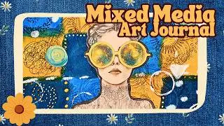 Cosmic Glasses & Colorful Layers | Mixed Media Art Page | Relax & Create
