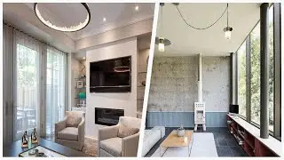 75 Brown Gray Floor Family Room Design Ideas You'll Love ⭐️