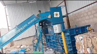 HORIZONTAL SCRAP BAILING PRESS MACHINE WITH CONVEYOR