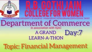 R.B. GOTHI JAIN COLLEGE FOR WOMEN - Learn-A-Thon - Day 7