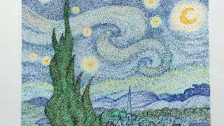La noche estrellada, puntillismo. The starry night.