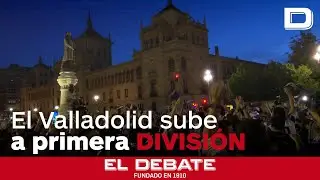La Plaza Zorrilla se ti&ntilde;e de blanquivioleta tras el ascenso del Valladolid a primera