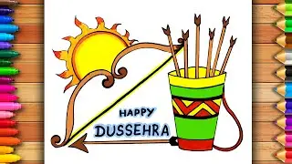 Dussehra Drawing | Happy Dussehra | Vijaya Dashami Drawing | Dussehra Poster | Dussehra Easy Drawing