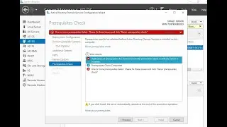 verification of prerequisites for domain controller promotion failed  #windows server 2022