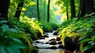Soothing Rocky Mountain Waterfall and River. Relaxing Nature Sounds. White Noise to Sleep.