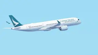 Cathay Pacific Airbus A350-900 takeoff HKG/VHHH RWY 07L (Infinite Flight)