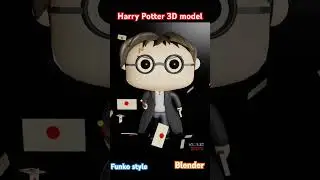 Harry Potter funko style 3D model blender #3danimation #shorts #blender #harrypotter