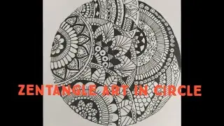 Drawing zentangle art in circle