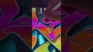 Digital graffiti on iPad, created using Procreate app.