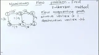Maximum flow problem in Tamil || problem 2 || Ford Fulkerson Methord || Flow augmenting path method